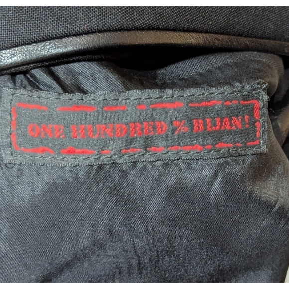 VTG One Hundred % Bijan! Cashmere & Silk Reversible Short Jacket w/ Leather Trim - Picture 14 of 16